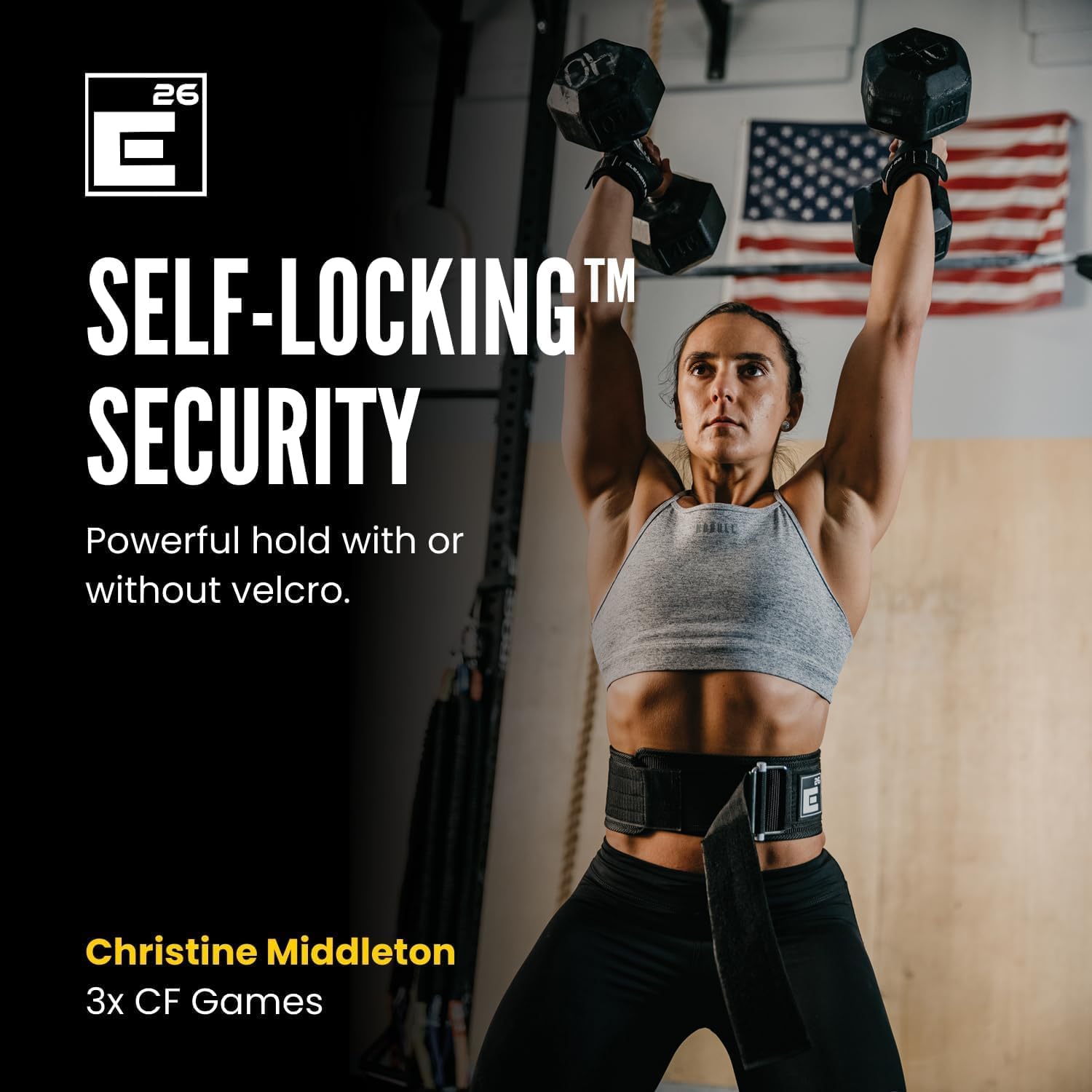 Element 26 Self-Locking Weight Lifting Belt - Premium Weightlifting Belt for Serious Functional Fitness and Olympic Lifting Athletes - Lifting Support for Men and Women - Deadlift Training Belt - Image 4
