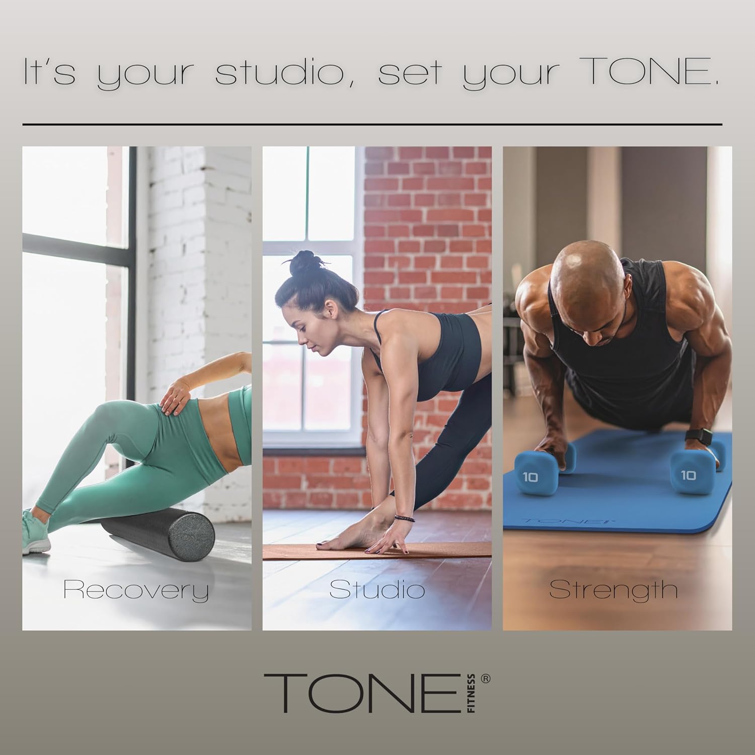 Tone Fitness Neoprene Dumbbell Weight Pairs with Anti-Roll Square Head | Multiple Options - Image 8