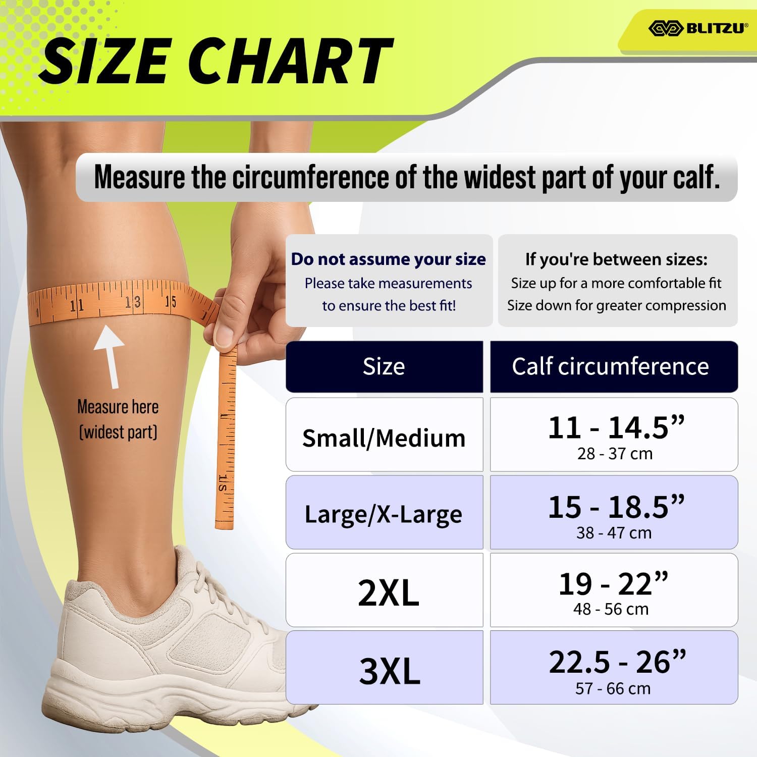 BLITZU Calf Compression Sleeve for Men & Women Footless Compression Socks Support Runners Leg Sleeve Shin Splints Pain Relief - Image 6