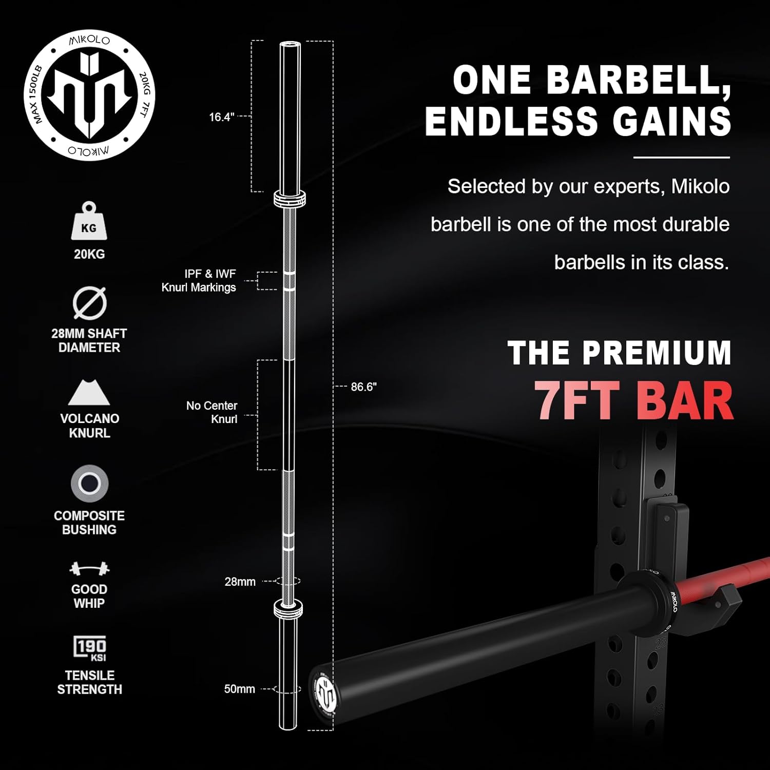 Mikolo Power Cage, Power Rack with Cable Crossover System, 1500LBS Squat Rack with LAT Pull Down System, Workout Cage with Pulley System for Fitness Home Gym - Image 6