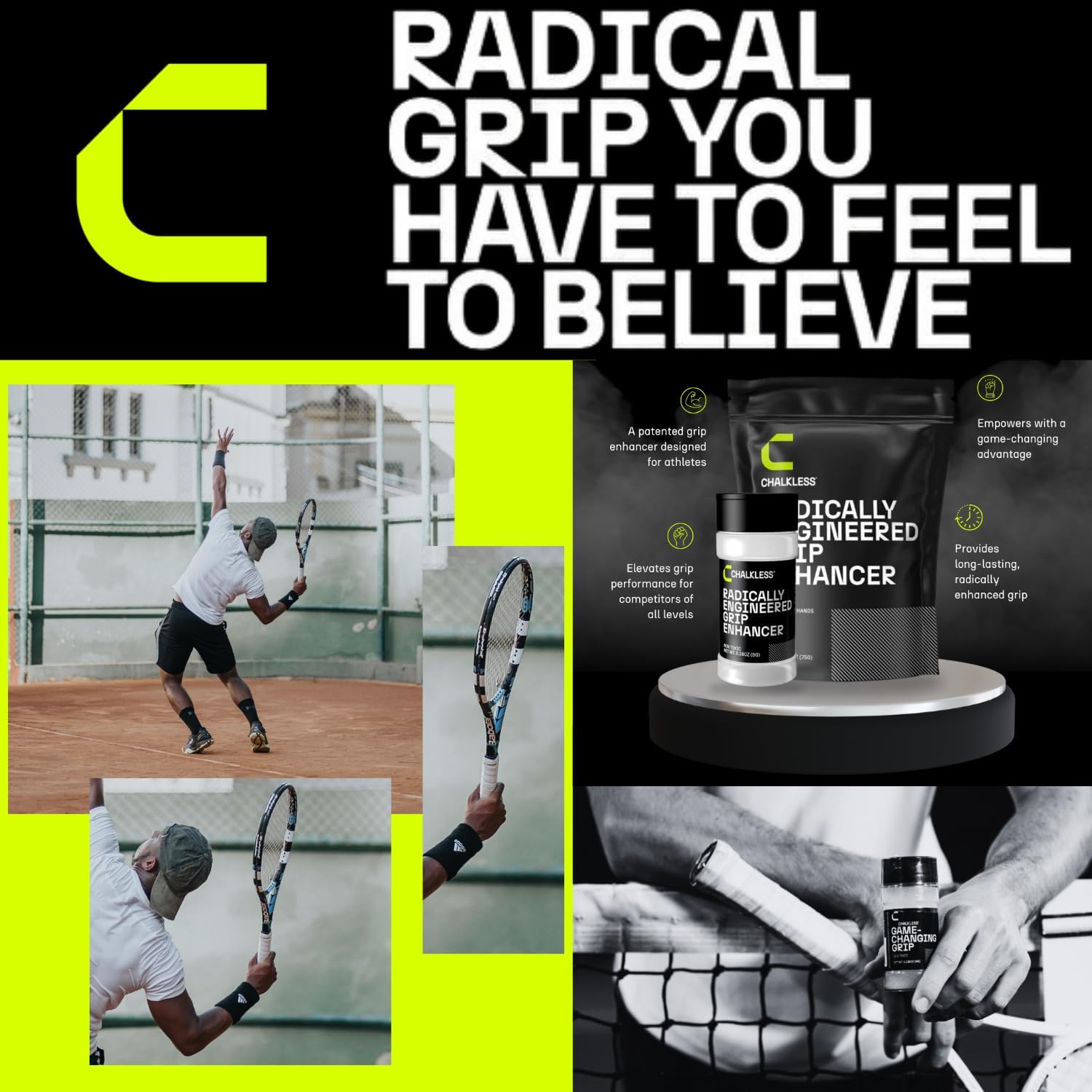 Chalkless Grip Enhancer, Less Mess Non Toxic Replacement for Liquid Chalk, Grip Solution for Weightlifting, Gaming, Tennis, Golf, Engineered to Improve Grip for Longer - Image 3