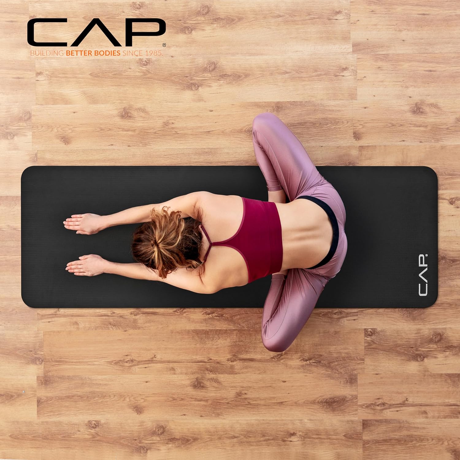CAP Barbell 1-Inch High Density Exercise Yoga Mat with Strap | Multiple Colors - Image 2