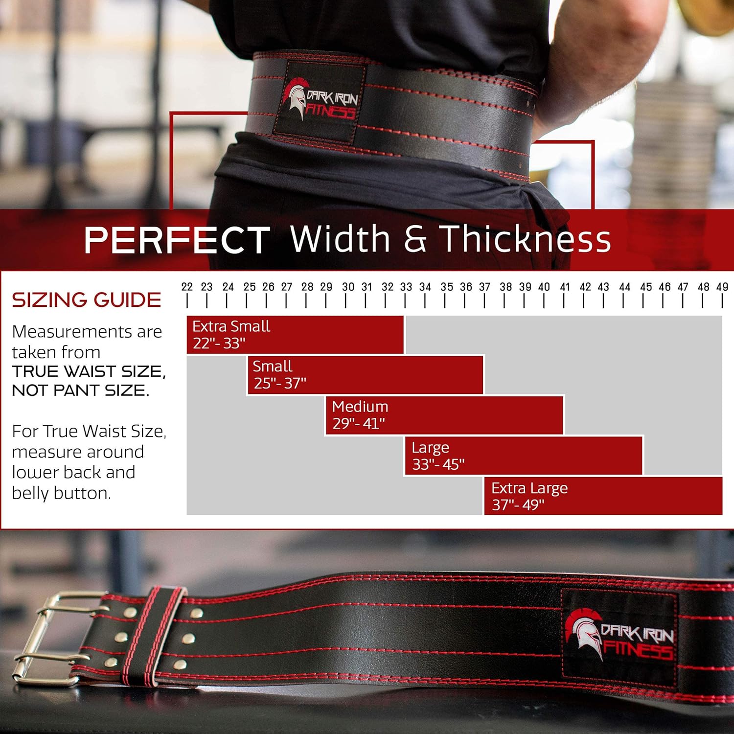 Dark Iron Fitness Weight Lifting Belt for Powerlifting Deadlift Training, Premium Leather for Core Support Gym Strength Workout - Image 6