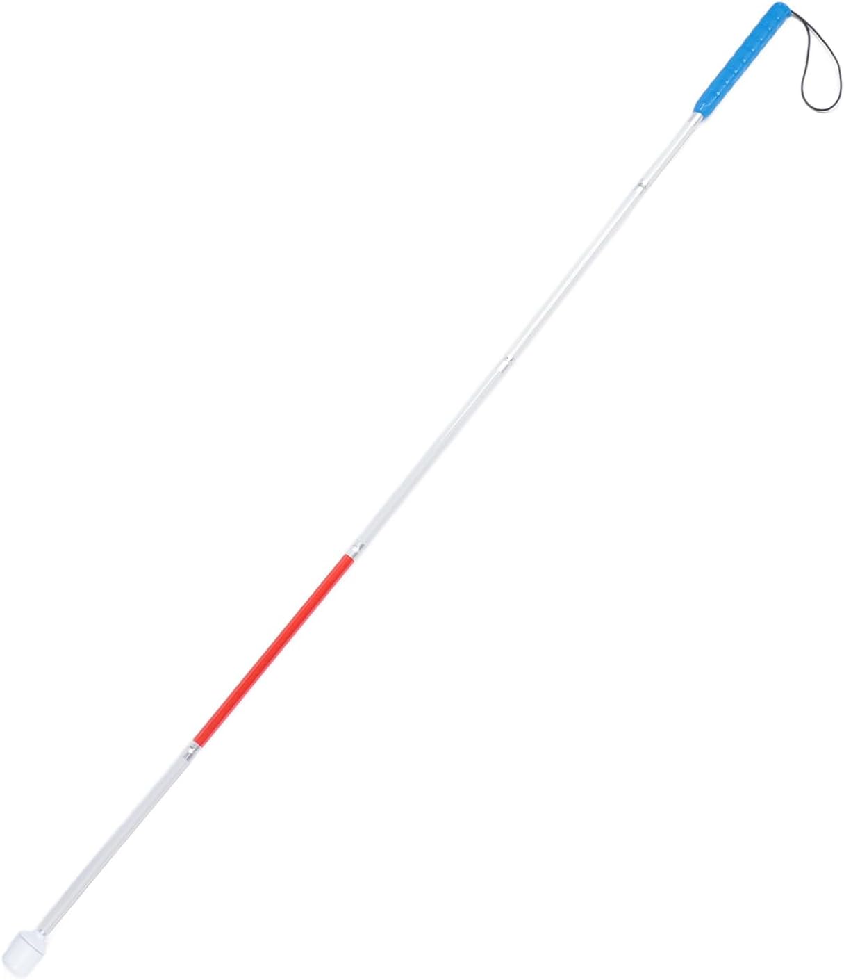 Folding Walking Pole, Aluminum Alloy Collapsible Walking Stick, Anti Slip Reflective Blind Cane with 360 Degree Rotating Head, 5 Sections Folding Design for Elderly and Visually Im - Image 3