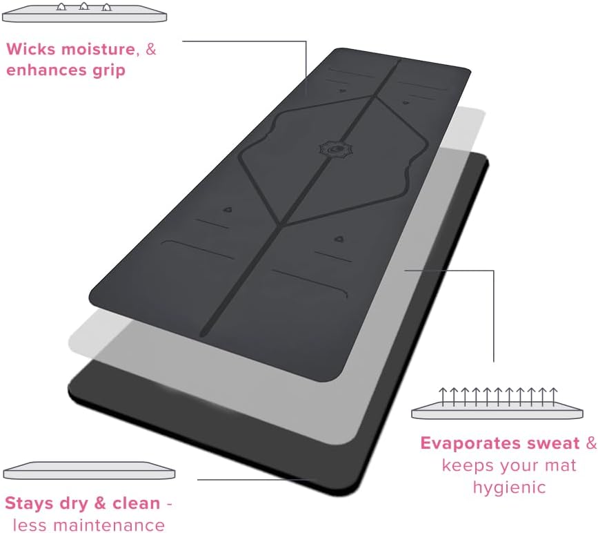 Liforme Original Yoga Mat – Free Yoga Bag Included - Patented Alignment System, Warrior-like Grip, Non-slip, Eco-friendly, sweat-resistant, long, wide, 4.2mm thick mat for comfort - Image 6