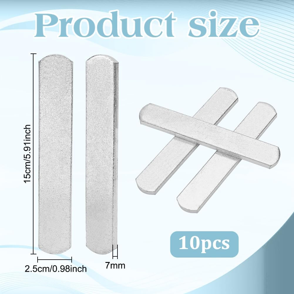 FINGERINSPIRE 10pcs Steel Weight Plates 2.9x1inch Steel Plates for Weighted Vest Rectangle Platinum Iron Strips Adjustable Iron Weights for Strength Training Running Workouts Fitness Accessories - Image 2