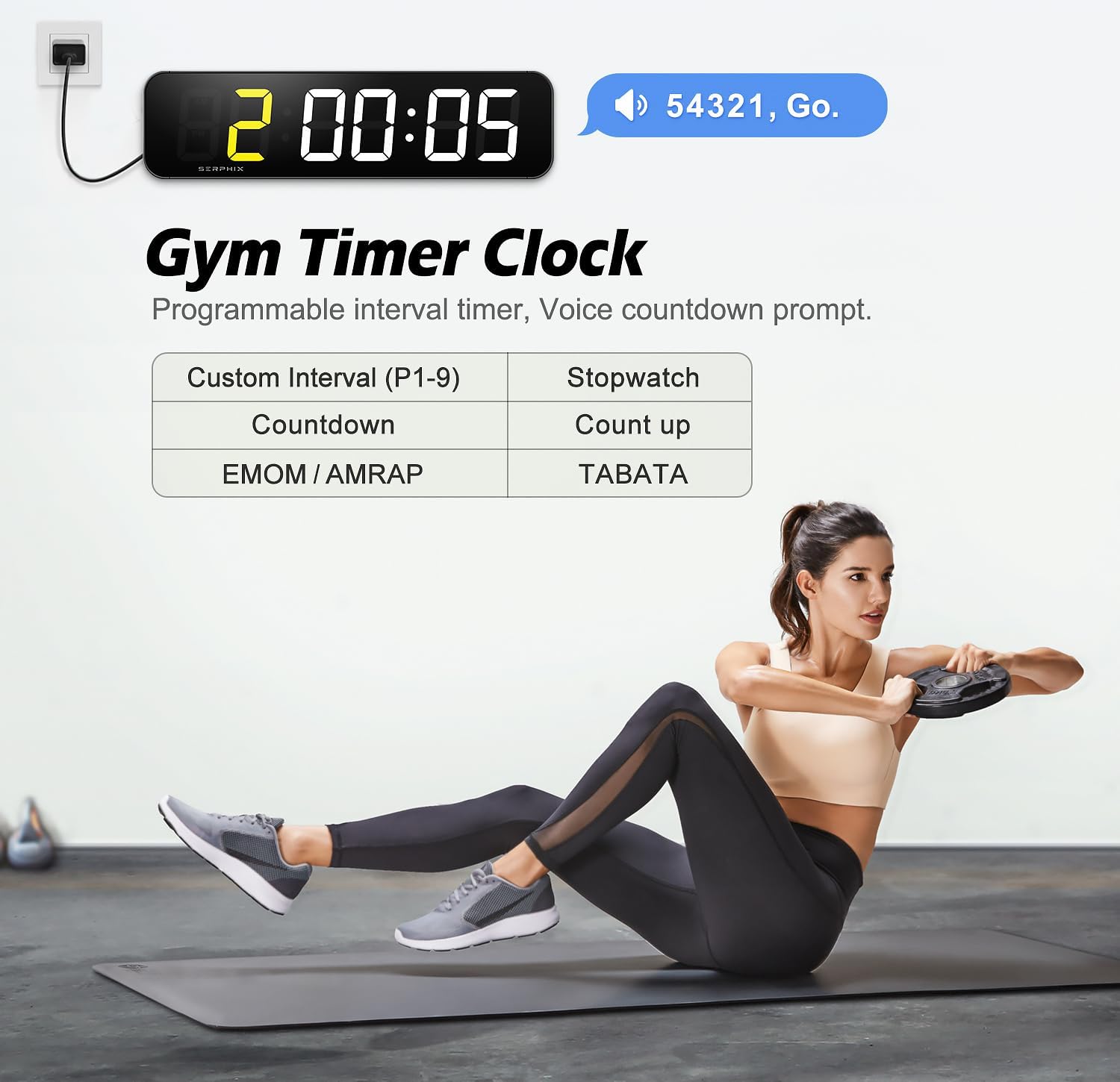 15.2" Large Digital Wall Clock with Seconds, App & Remote Control, Customizable RGB Colors, Alarms, Stopwatch, Countdown, Timer Clock for Home Gym Living Room Office Garage Decor - Image 5