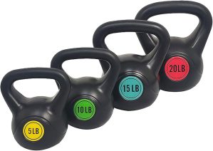 BalanceFrom Vinyl Kettlebell Set, 3...