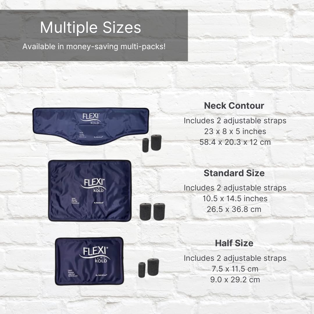 FlexiKold Ice Packs for Injuries Reusable with Straps – Cold Compress Gel Cold Pack, Ice Pack for Knee, – Flexible Medical Ice Wrap for Back, Shoulders, Legs, Muscle Pain – Standard – 2 Pk - Image 7