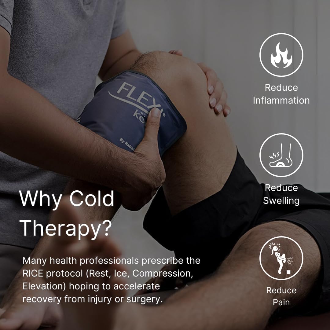FlexiKold Ice Packs for Injuries Reusable with Straps – Cold Compress Gel Cold Pack, Ice Pack for Knee, – Flexible Medical Ice Wrap for Back, Shoulders, Legs, Muscle Pain – Standard – 2 Pk - Image 8