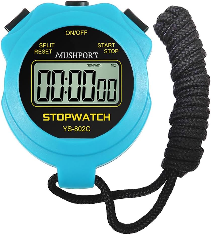 Stopwatch Timer Only Stopwatch Mode, ON/Off Silent Large Display Simple Operation, Without Clock Date Countdown, Digital Stop Watch for Sports Kids Coaches, Blue