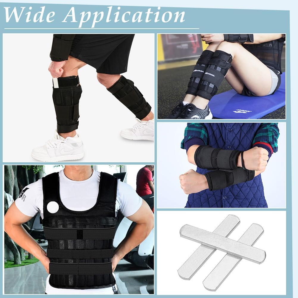 FINGERINSPIRE 10pcs Steel Weight Plates 2.9x1inch Steel Plates for Weighted Vest Rectangle Platinum Iron Strips Adjustable Iron Weights for Strength Training Running Workouts Fitness Accessories - Image 5