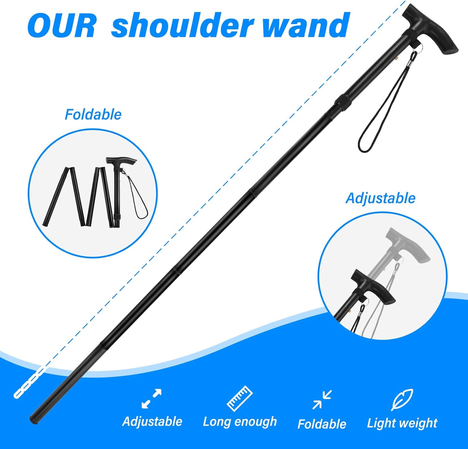 Foldable Shoulder Wand for Physical Therapy & Rotator Cuff Rehab - Lightweight, Portable & Long Enough - Exercise Equipment & Stretching Tool - Image 2