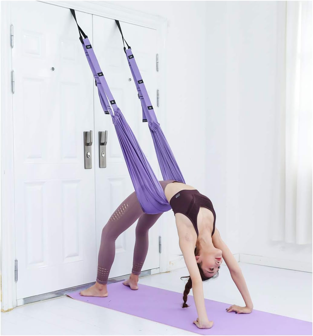 Leg Stretcher Strap, Stretching Equipment with Door Anchor Flexibility Trainer Backbend Assist for Dance Aerial Yoga Ballet Leg Stretching Exercise