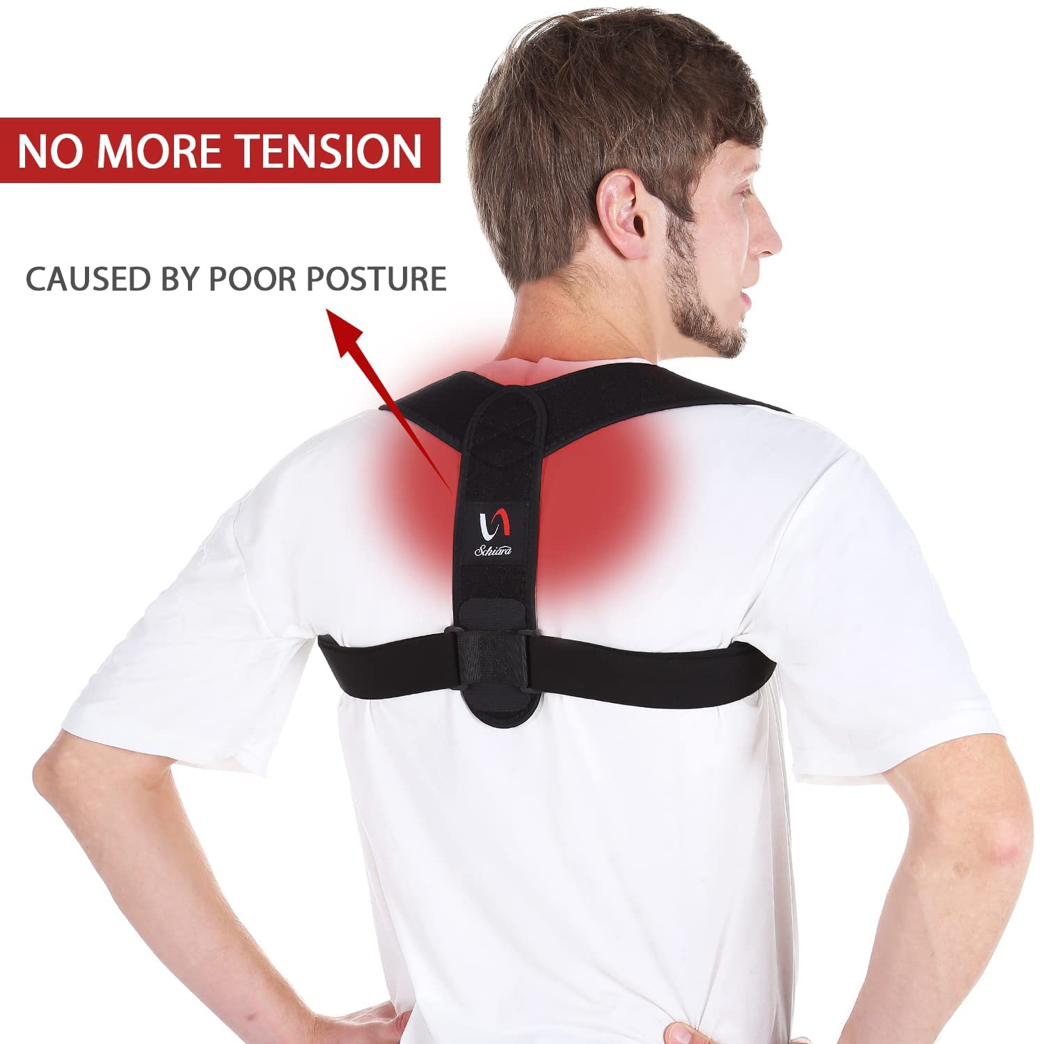 Schiara Posture Corrector for Men and Women, Comfortable Upper and Back Brace, Adjustable Back Straightener Support for Back, Shoulder and Neck - Image 8