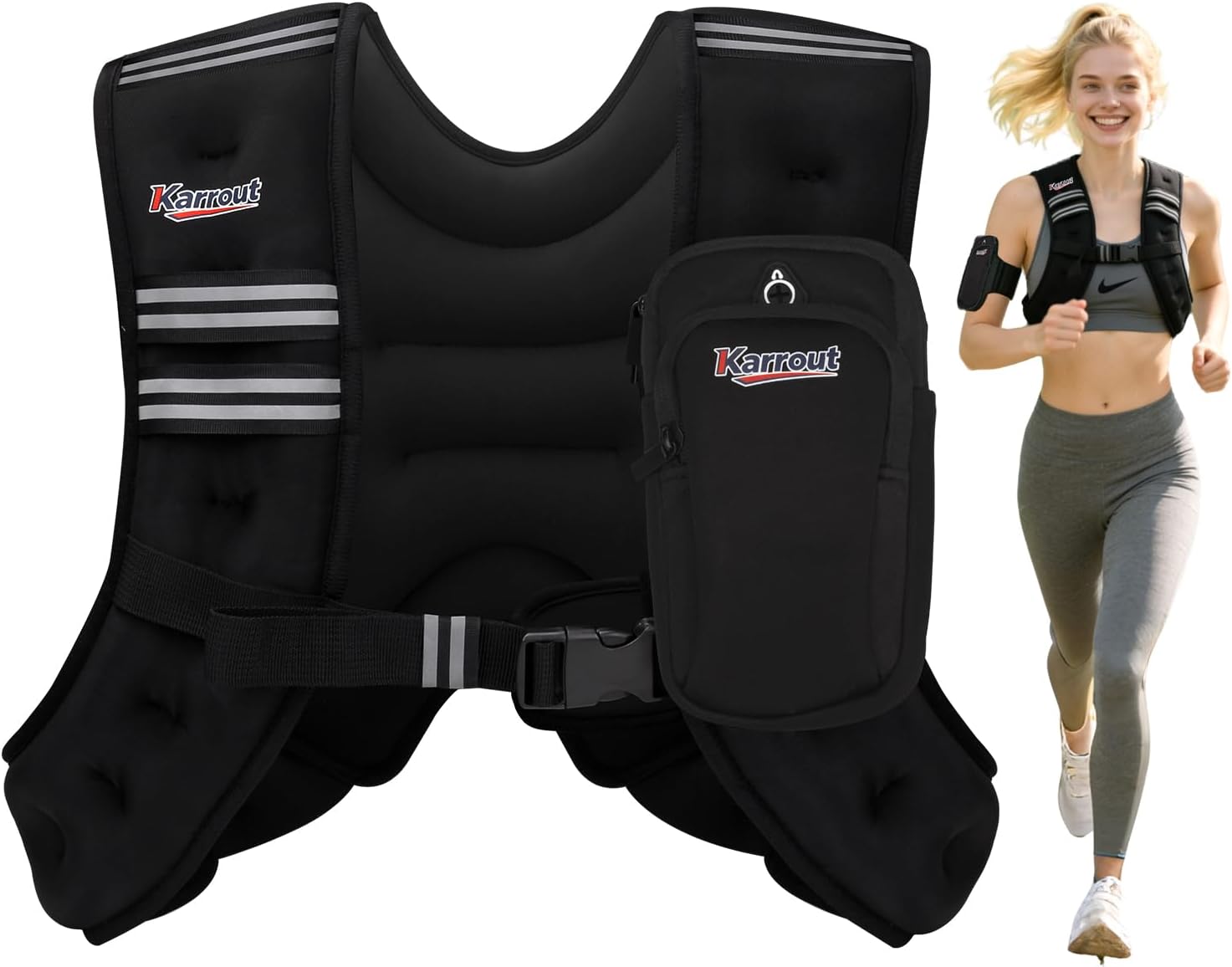 Weighted Vest for Women Men Kids 12lb Body Weight Vests with Pocket and Reflective Stripe and Adjustable Buckle for Running, Strength Training, Jogging, Walking,Training Workout
