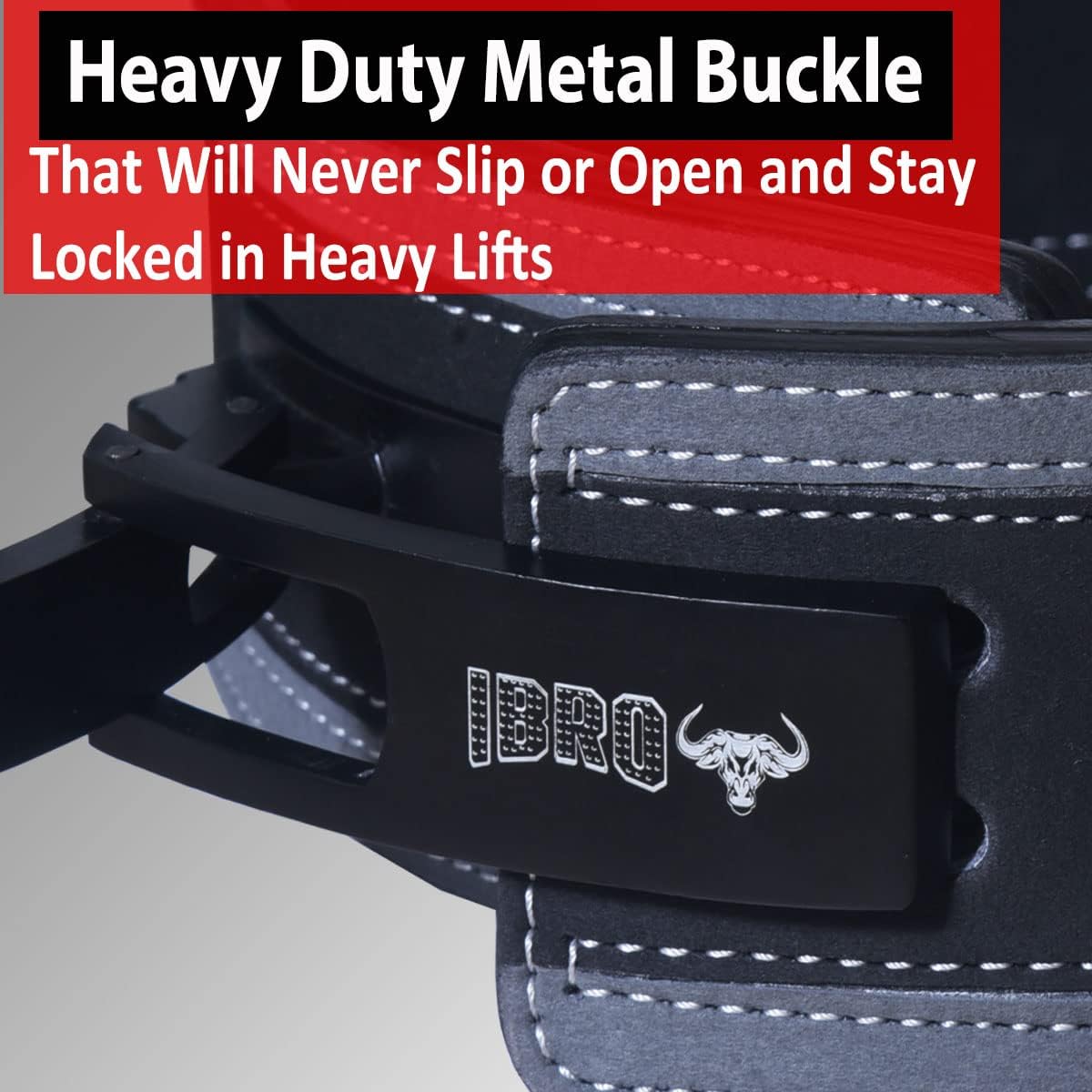 IBRO Powerlifting Lever Gym Belt – Power 8MM, 10MM or 13MM Extreme Heavy Duty Genuine Leather Belts - Squats Deadlifts Bodybuilding Weight Lifting IPF Power Lifting Strongman for Men - Image 5
