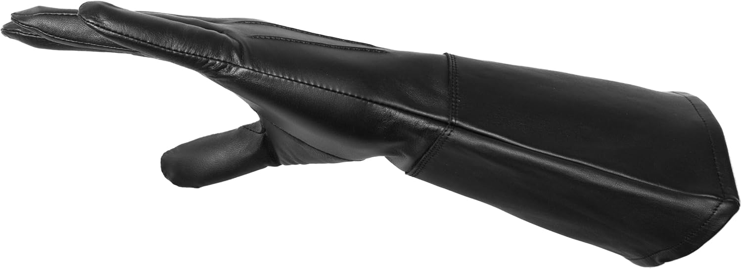 Enforcer Leather Gauntlet Gloves (Lined) for Bikers, Motorcycle Riding, Color Guards, and Marching Bands (Thin Cabretta) - Image 2