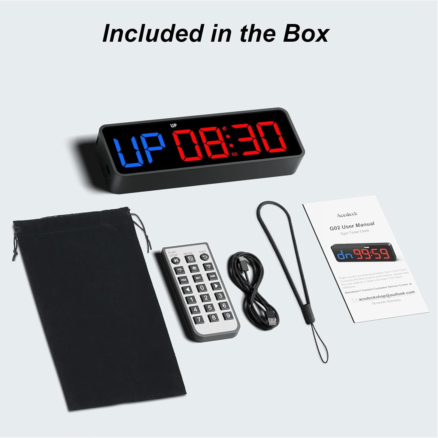 Portable Gym Timer Clock: Fitness Digital Clock with Strong Magnet - Remote Control for Fitness Enthusiasts - Powerful Battery for Home Gym Garage Boxing - Image 9