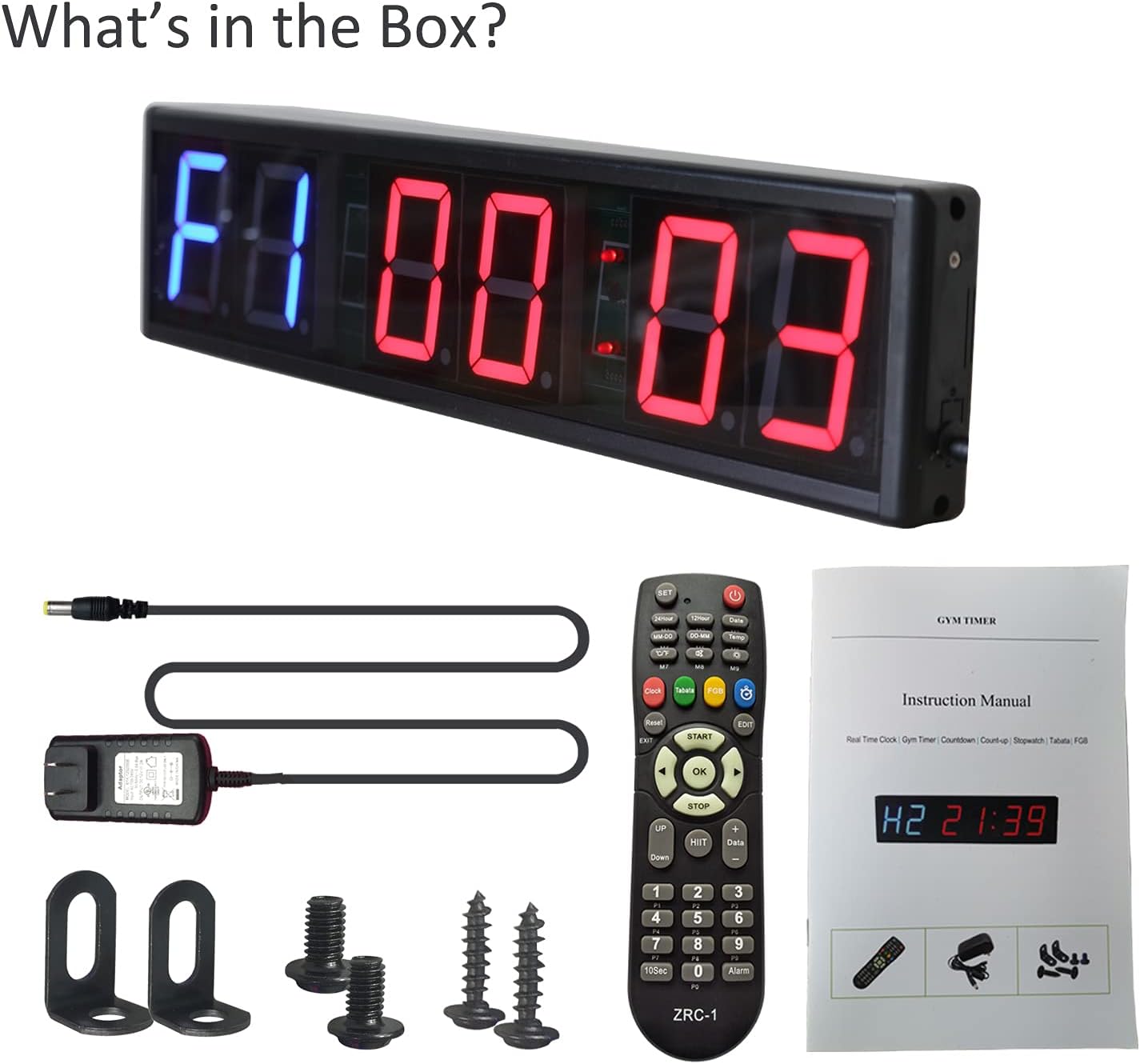 Large Interval Gym Clock for Workouts Size 20x4.7in. Operated by Remote Control - Image 5