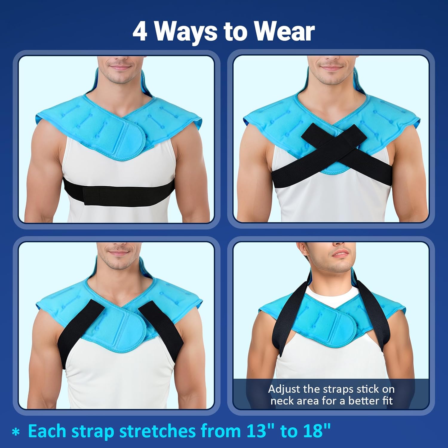 Comfytemp Large Ice Pack for Neck Shoulders Upper Back Pain Relief with Straps, HSA Eligible FSA Wearable Reusable Gel Ice Wrap with Cold Compression Therapy Recovery for Upper Back, Cervical (L) - Image 6