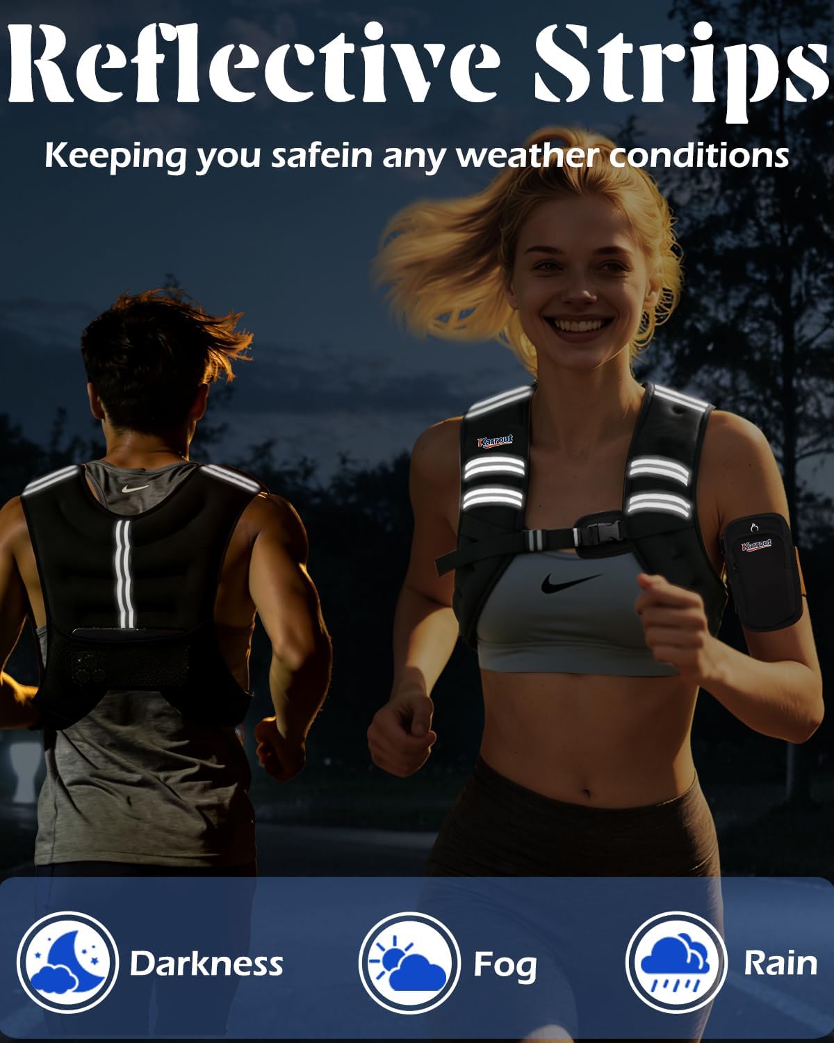 Weighted Vest for Women Men Kids 12lb Body Weight Vests with Pocket and Reflective Stripe and Adjustable Buckle for Running, Strength Training, Jogging, Walking,Training Workout - Image 4