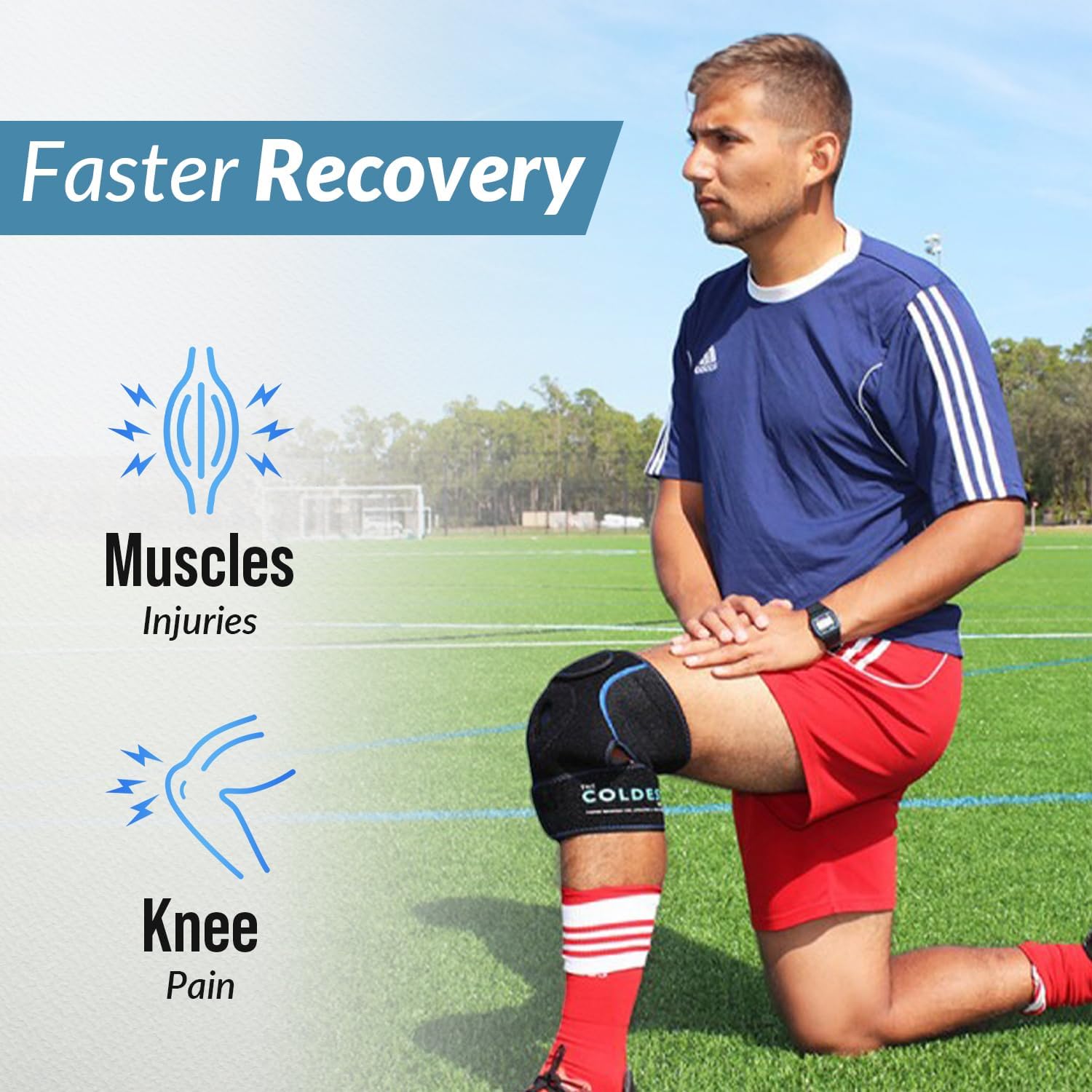 The Coldest Knee Ice Pack Wrap, Hot and Cold Therapy - Reusable Compression Best for Meniscus Tear, Injury Recovery, Bursitis Pain Recovery, Sprains, Swelling and Rheumatoid Arthritis - Image 4