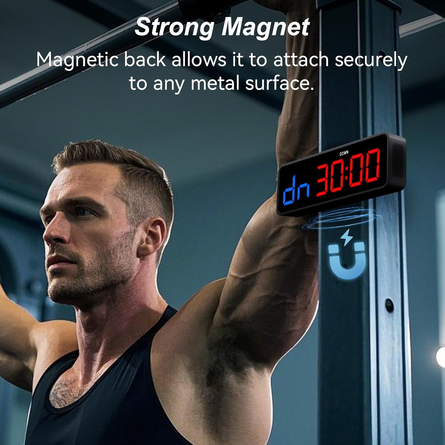 Portable Gym Timer Clock: Fitness Digital Clock with Strong Magnet - Remote Control for Fitness Enthusiasts - Powerful Battery for Home Gym Garage Boxing - Image 4