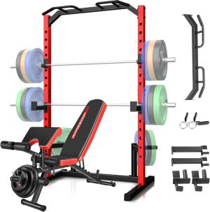 OPPSDECOR Squat Rack, Multi-Functio...