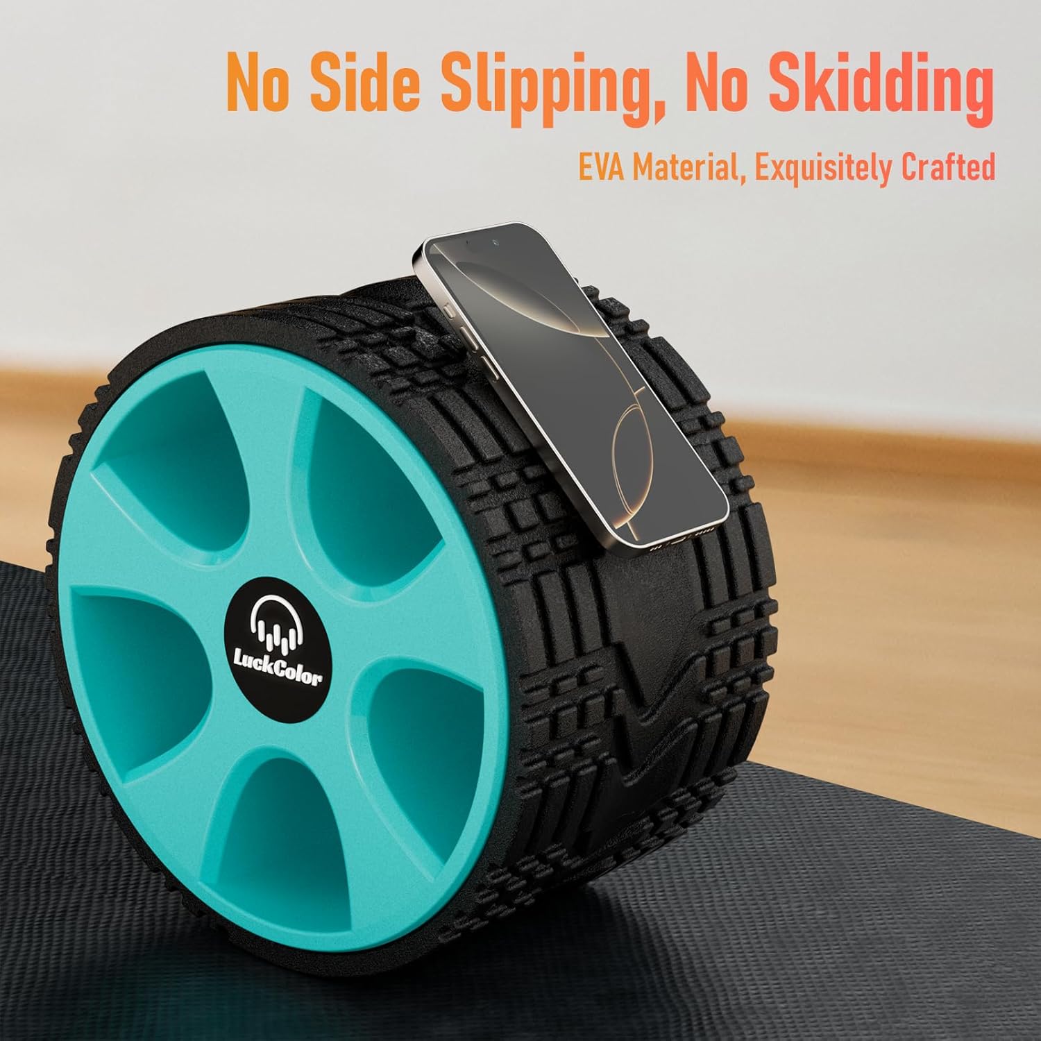 Back Roller, Back Wheel Targeted Back Pain Relief, Yoga Wheel Muscle Massage, Foam Roller for Trigger Point Therapy Physical, Stretching & Exercise, 880lbs Capacity, 10 Inch (Black+Acid Blue) - Image 6