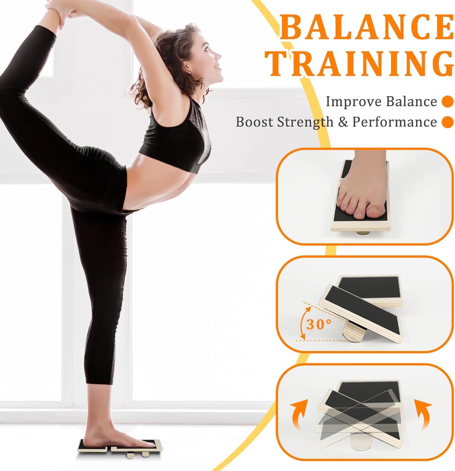 Adjustable Balance Board for Ankle & Foot Strength – Single-Leg Stability Trainer for Balance, Mobility, Calf Flexibility & Core Control – Foot Exercise Equipment for Home, Office, Gym & Rehab - Image 2