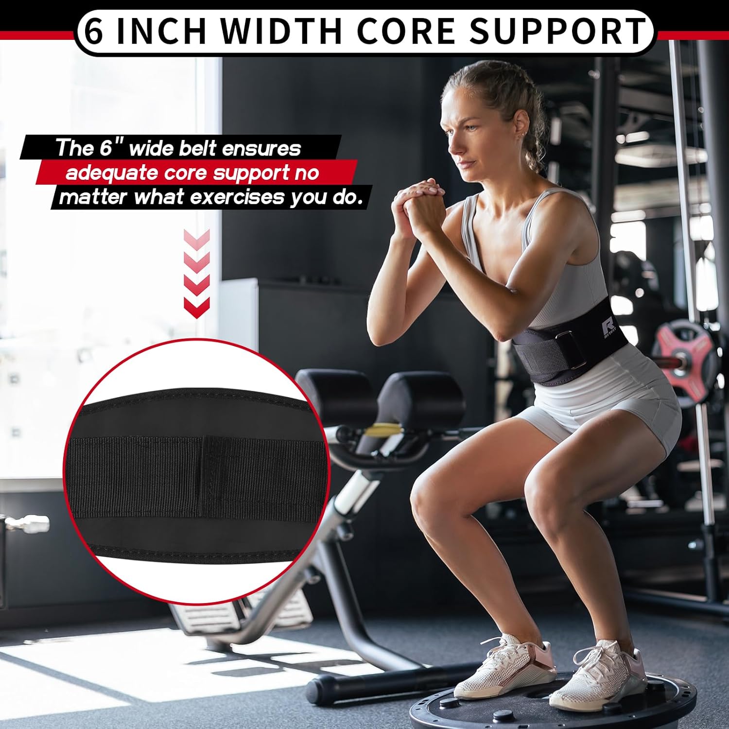 RitFit Weight Lifting Belt - Great for Squats, Lunges, Deadlift, Thrusters - Men and Women - 6 Inch Black/Camouflage - Image 5