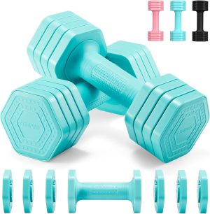 Adjustable Dumbbell Set, 4 in 1 Fre...