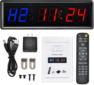 Gym Clock With Remote, 1.5″ 1...