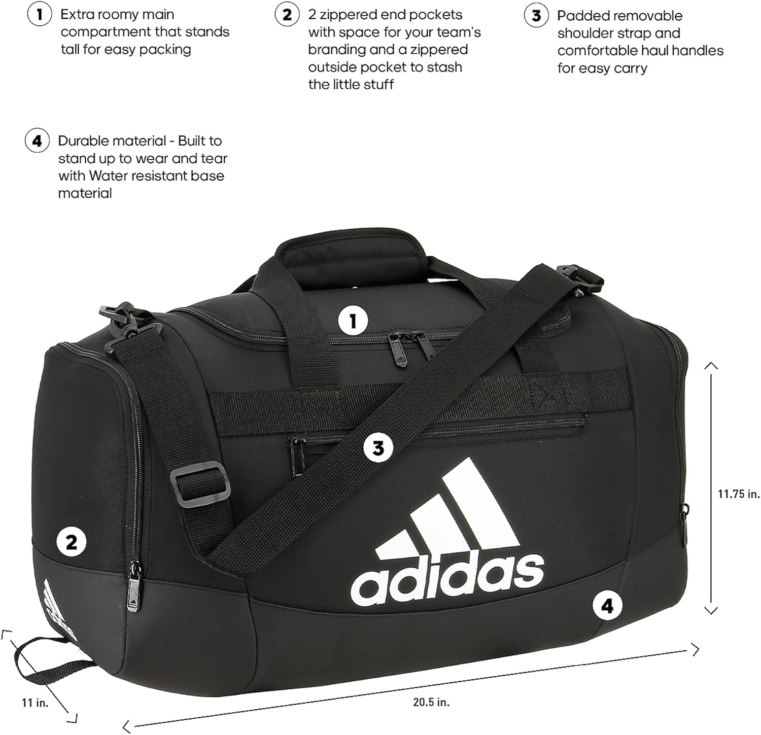 adidas Unisex Defender 4.0 Gym Duffel Bag for Men and Women - Image 3