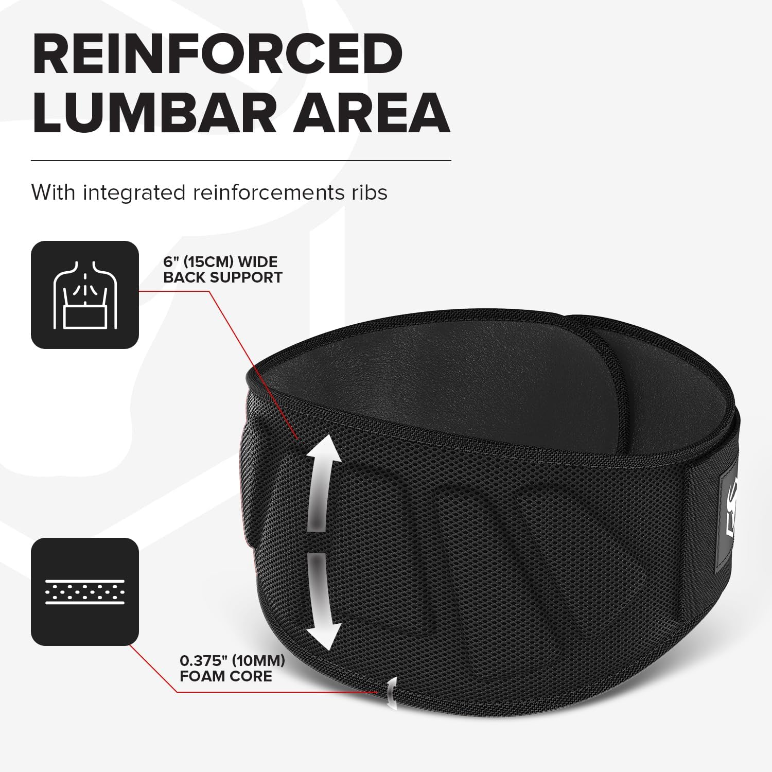 Weightlifting Belt For Men and Women - 6 Inch Auto-Lock Weight Lifting Back Support, Workout Back Support for Lifting, Fitness, Cross Training and Powerlifitng - Image 3