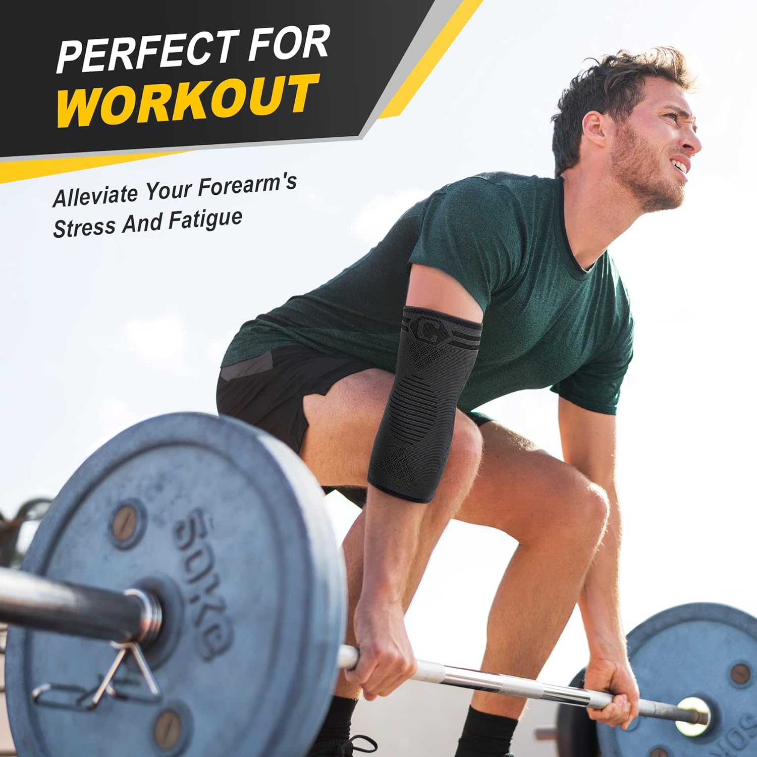 CAMBIVO 2 Pack Elbow Brace for Tendonitis, Tennis Elbow Compression Support Sleeve for Golfers Elbow Pain Relief, Arthritis, Bursitis, Workout, Weightlifting - Image 4