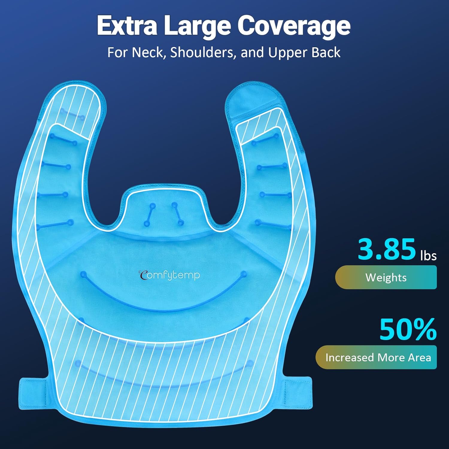 Comfytemp Large Ice Pack for Neck Shoulders Upper Back Pain Relief with Straps, HSA Eligible FSA Wearable Reusable Gel Ice Wrap with Cold Compression Therapy Recovery for Upper Back, Cervical (L) - Image 2
