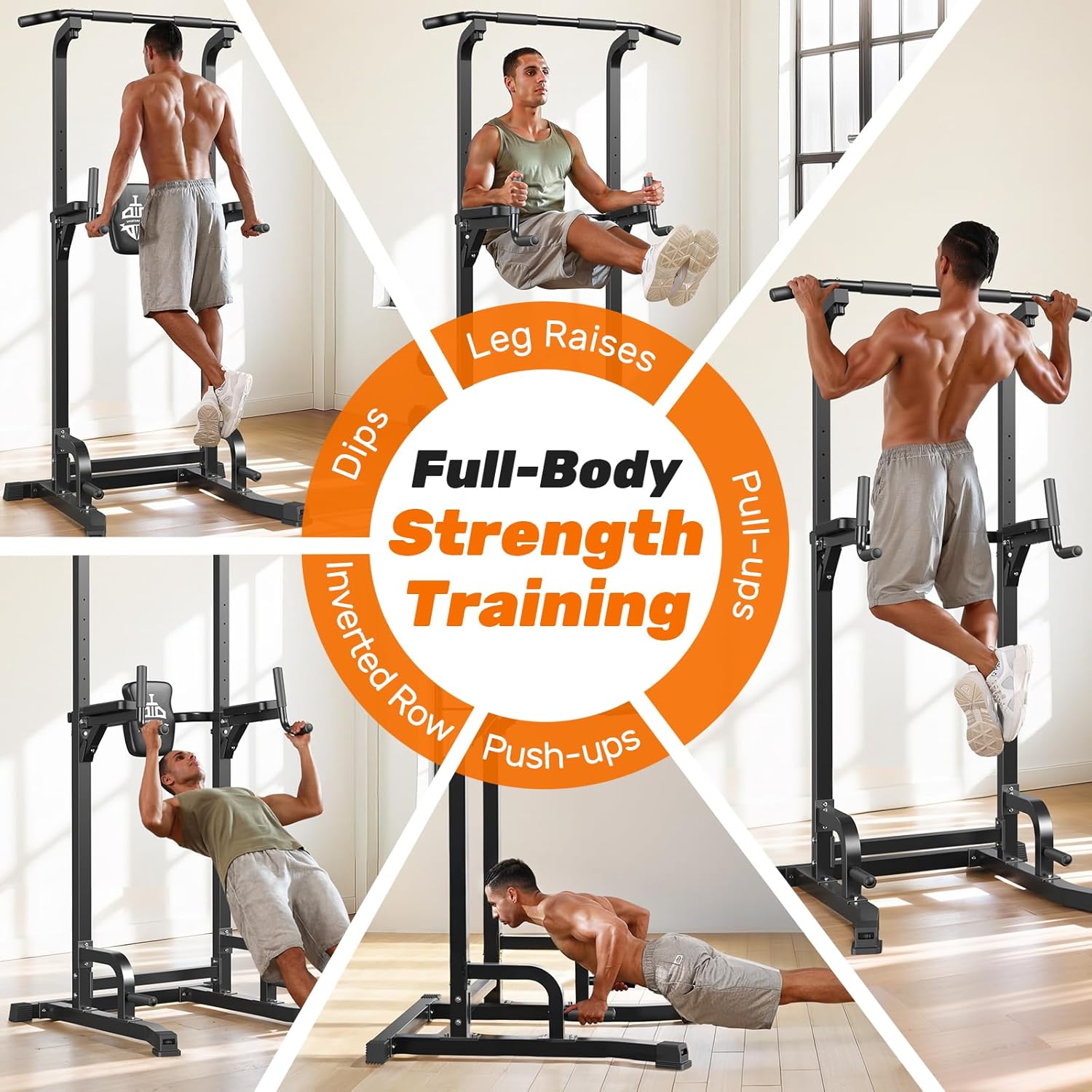 Sportsroyals Power Tower Pull Up Bar Station, 450LBS Stable Pull Up Dip Station for Home Gym Strength Training Equipment - Image 3