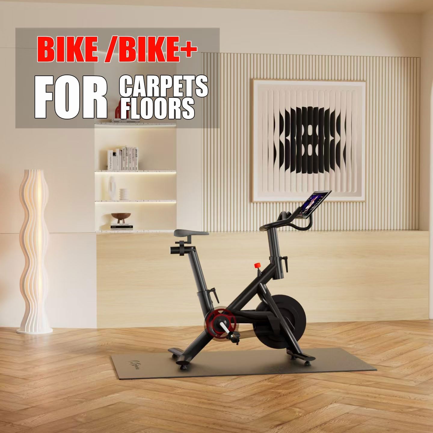 Bike Mat Compatible with Peloton Bike,Elliptical,Treadmill Mat, 6mm Thick, Under Exercise Bike Trainer Pad for Indoor Stationary Spin Bike Gym Equipment Hardwood Floor Carpet Protector - Image 3