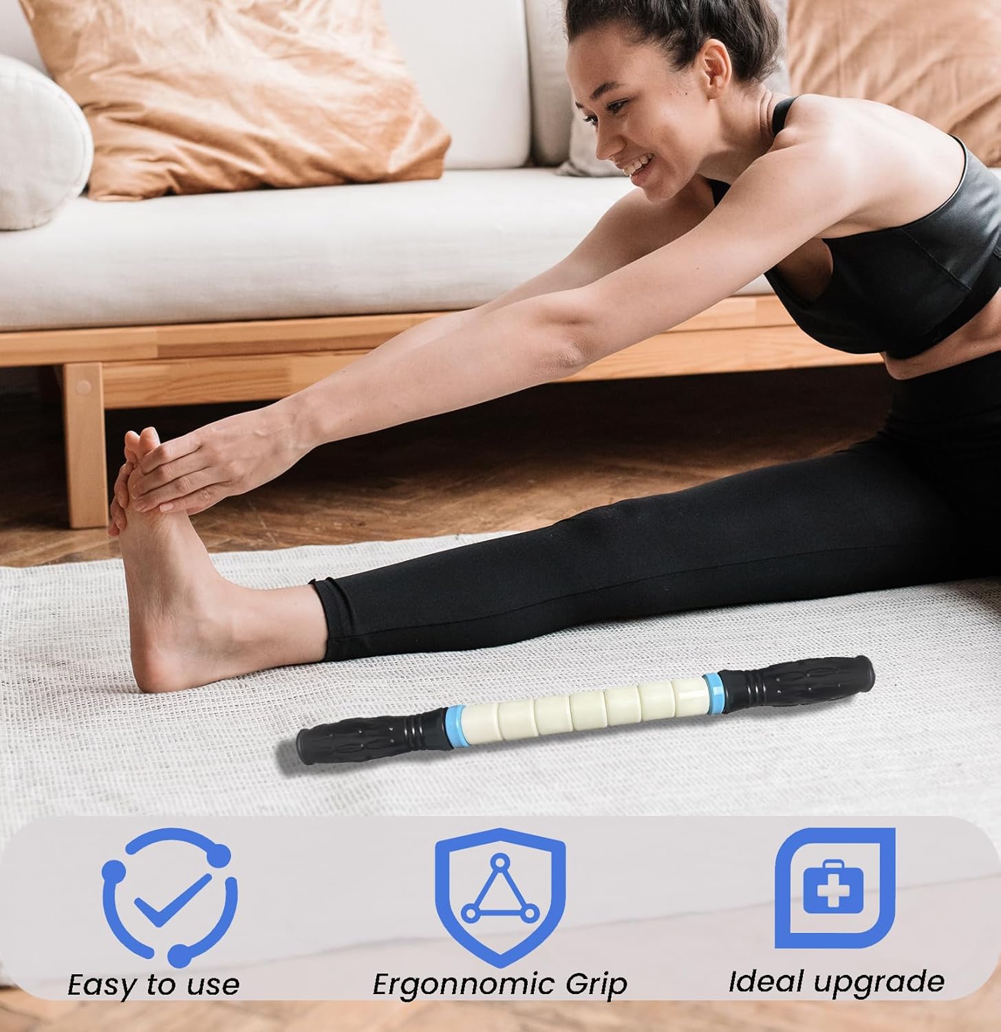 Muscle Roller Stick Ctwctr Massage Roller for Lymphatic Drainage, Cellulite Massager, Leg Massager for Circulation and Pain Relief, Deep Tissue & Trigger Point Massage - Image 5