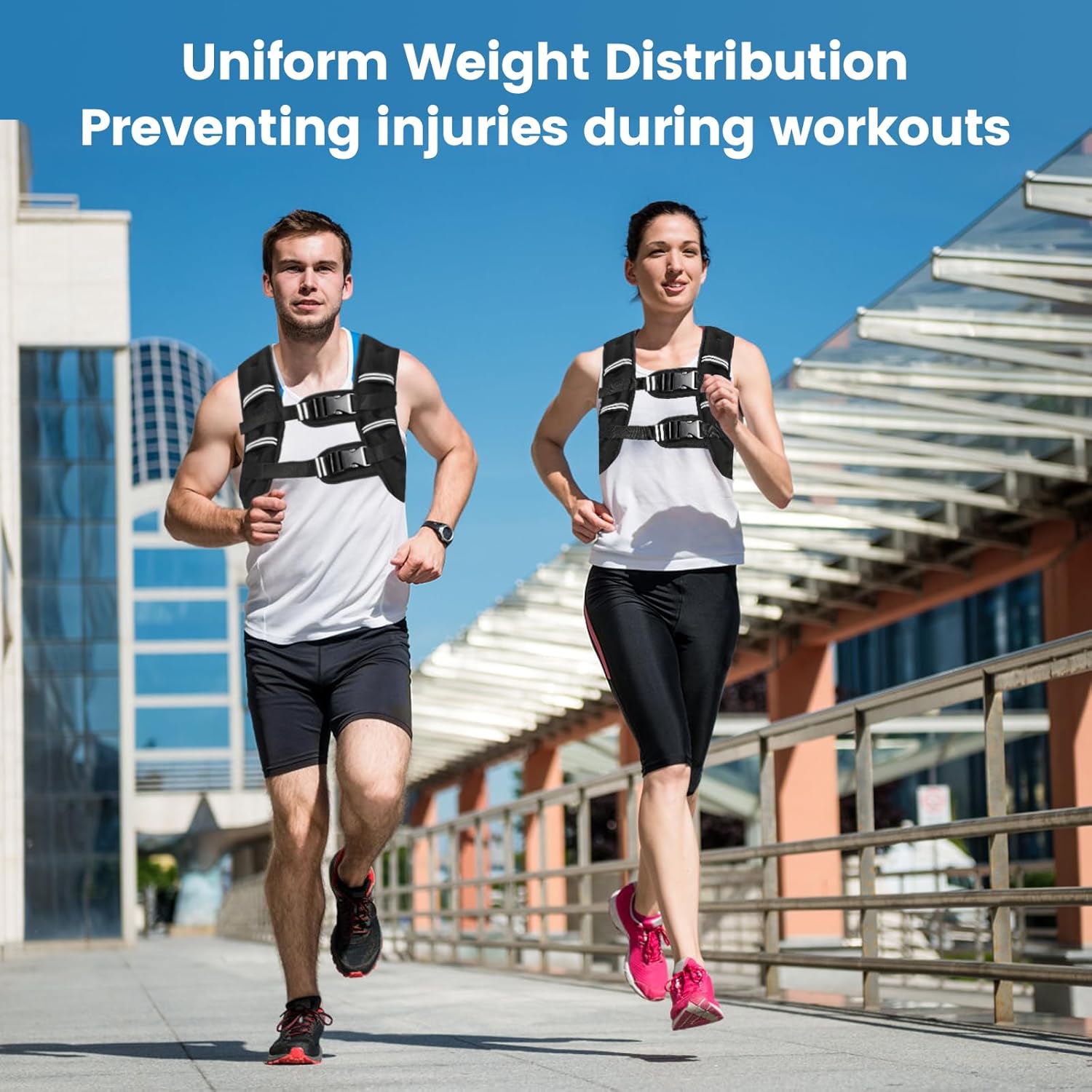 Zikopomi Weighted Vest Woman Man, 6lb/8lb/12lb/16lb/20lb/25lb/30lb Weight Vest with Reflective Stripes for Workout, Strength Training, Running, Fitness, Muscle Building, Weight Loss, Rucking Vest - Image 2