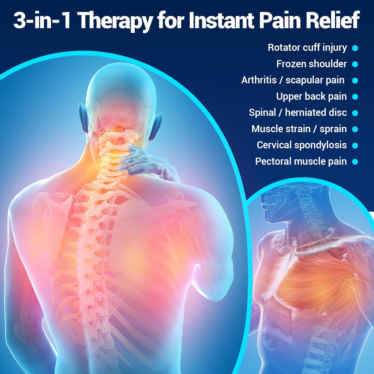 Comfytemp Large Ice Pack for Neck Shoulders Upper Back Pain Relief with Straps, HSA Eligible FSA Wearable Reusable Gel Ice Wrap with Cold Compression Therapy Recovery for Upper Back, Cervical (L) - Image 9