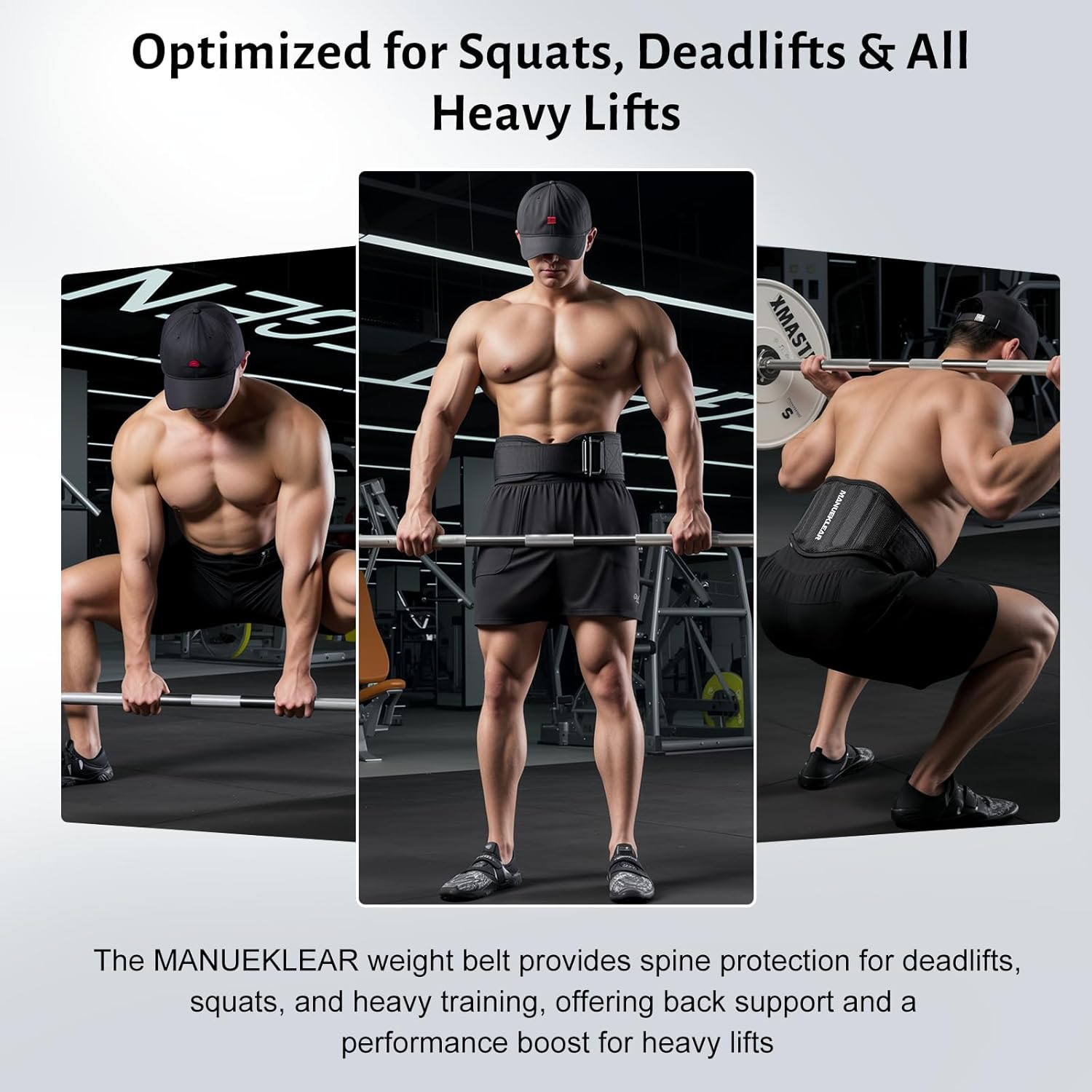 MANUEKLEAR Gym Weight Lifting Belt Weight Lifting Workout Weightlifting Powerlifting Belt for Men Women - 7.5inch - Bodybuilding Fitness Back Support for Cross Training, Squats, Lunges - Image 6