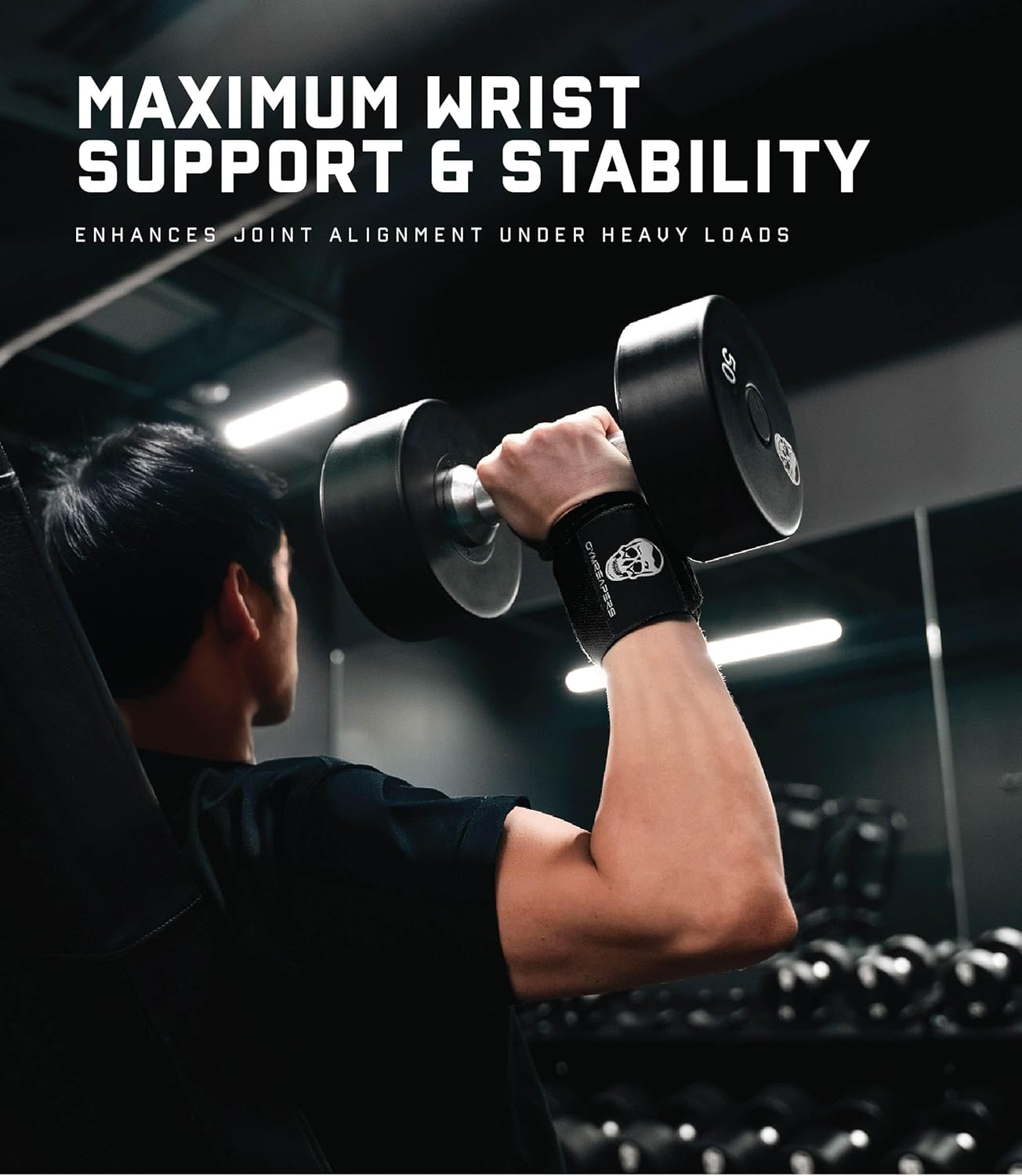 Gymreapers Weightlifting Wrist Wraps (IPF Approved) 18" Professional Quality Wrist Support with Heavy Duty Thumb Loop - Best Wrap for Powerlifting Competition, Strength Training, Bodybuilding - Image 2