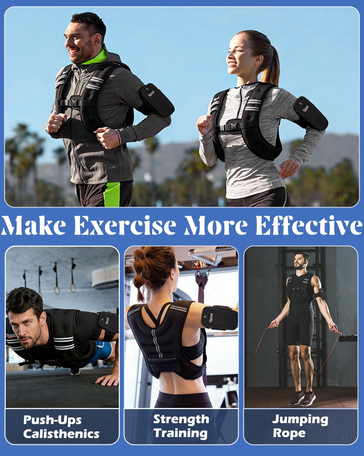 Weighted Vest for Women Men Kids 12lb Body Weight Vests with Pocket and Reflective Stripe and Adjustable Buckle for Running, Strength Training, Jogging, Walking,Training Workout - Image 5