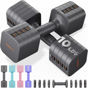 FEIERDUN 5-in-1 Adjustable Dumbbell...