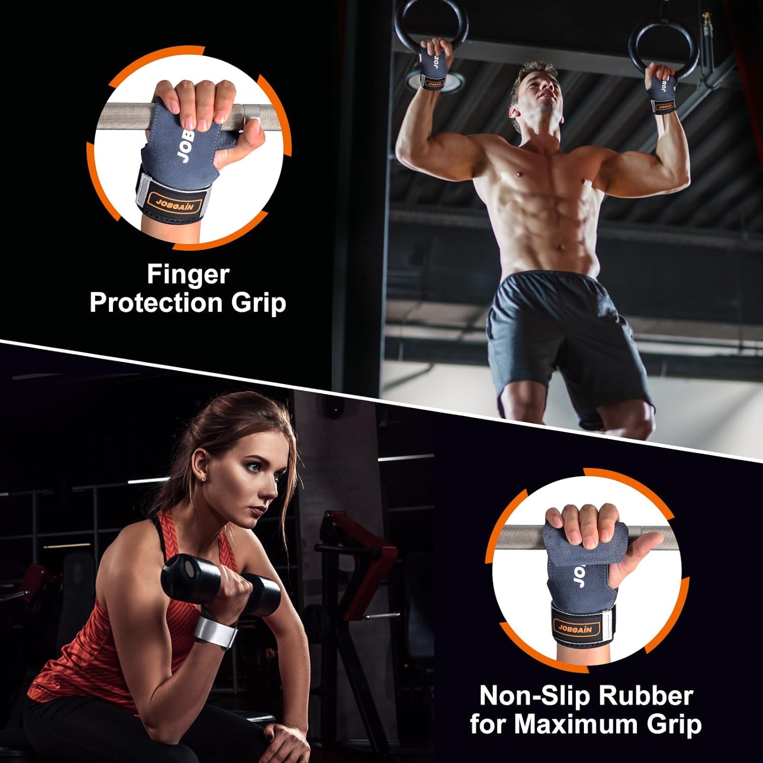 Weight Lifting Wrist Strap, Double Layer Leather Wrist Strap for Deadlift and Powerlifting, Adjustable Neoprene Padded Wrist Wraps, for Men & Women, 1 Pair - Image 4