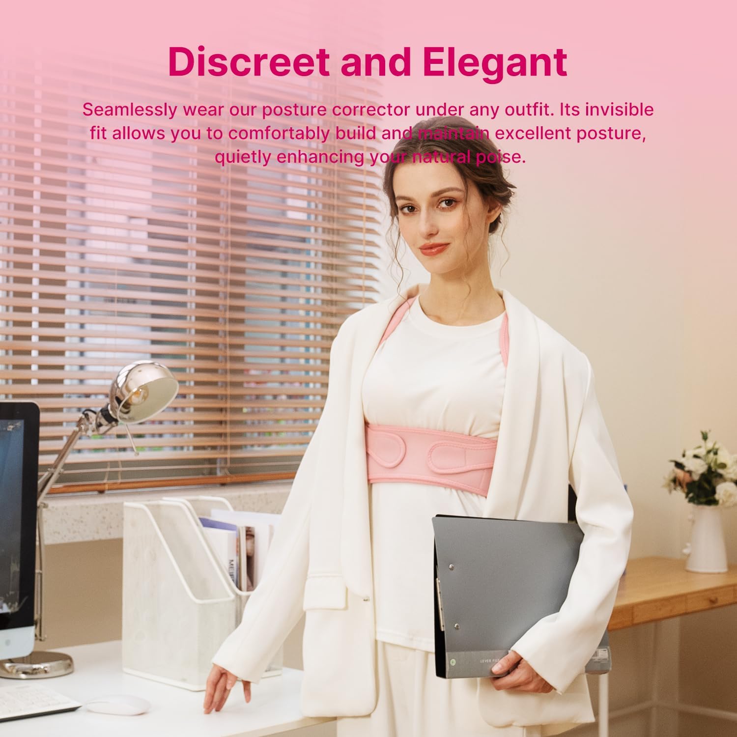 Fit Geno Posture Corrector for Women: Adjustable Lightweight Upper Back Brace for Neck Shoulder & Upper Back Pain Relief - Improve Posture Correct Hunchback Slouching Kyphosis Invisible Under Clothes (XS/S Under Bust 26"-37") - Image 7