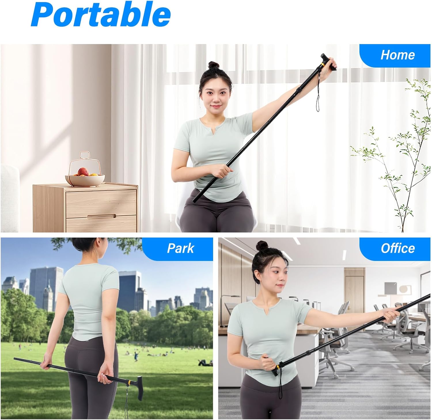 Foldable Shoulder Wand for Physical Therapy & Rotator Cuff Rehab - Lightweight, Portable & Long Enough - Exercise Equipment & Stretching Tool - Image 5